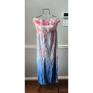 Gypsy 05 Silk Maxi Dress Tie Dye Strapless Blousy Top charcoal M Boho AH